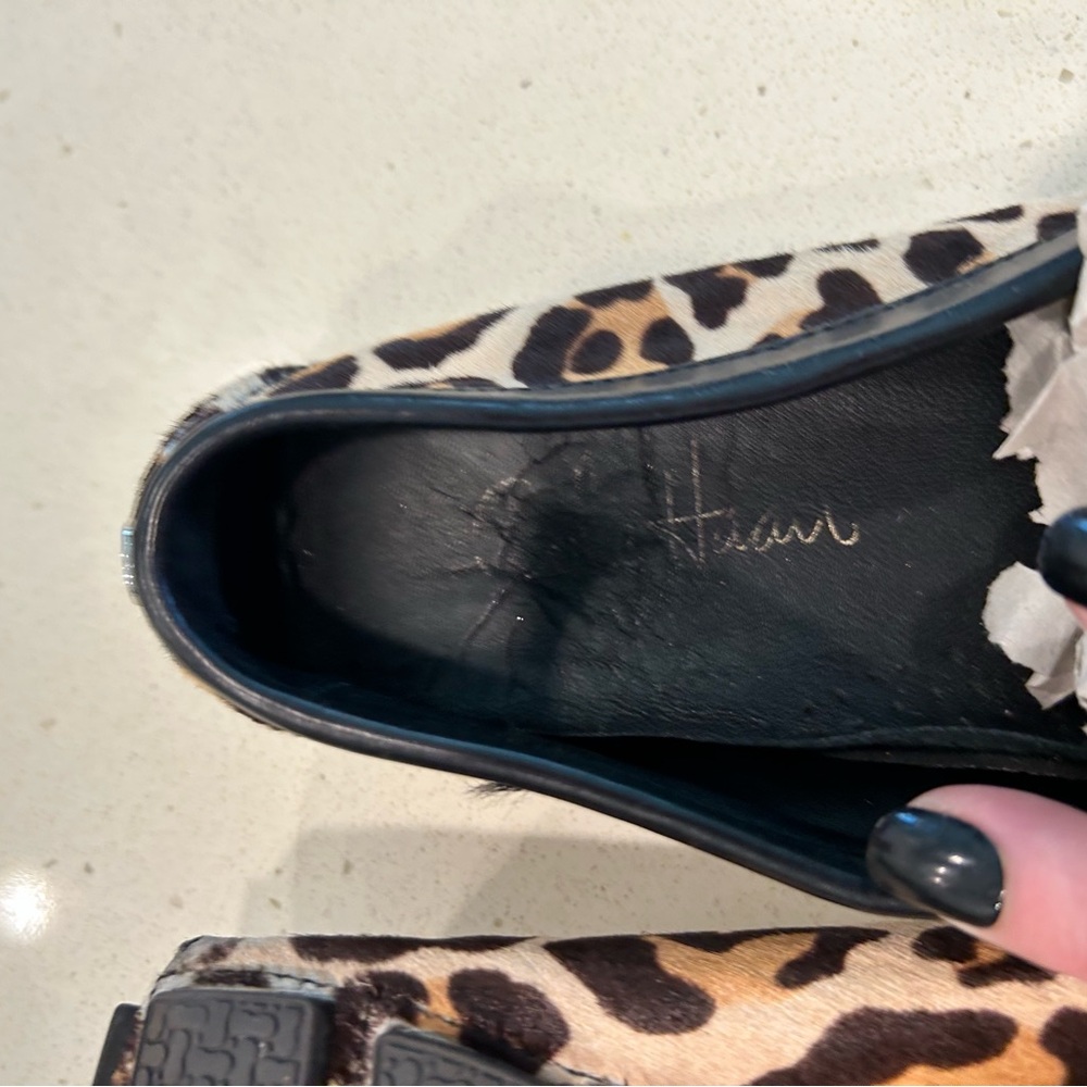 Leopard Print Loafers - ColeHaan authentic driving shoes.